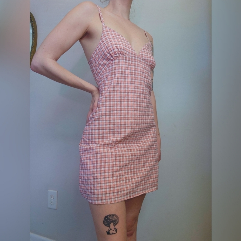 NWT Plaid Short Spaghetti Strap Dress Size S